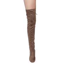 Chase & Chloe EE81 Women's Thigh High Corset Lace Up Stacked High Heel Boots