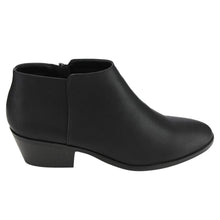 Soda Women's Round Toe Faux Suede Stacked Heel Western Ankle Bootie