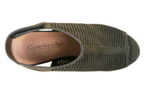 Cambridge Select Women's Laser Cut Slingback Stacked Heel Pump Bootie