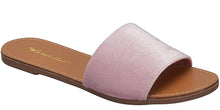 Breckelle's Women's Velvet Strappy Flat Slipper Slide Sandal