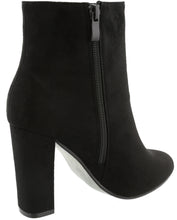 Top Moda Women's Floral Embroidered Chunky Stacked Block Heel Ankle Bootie