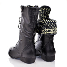 DBDK Elegant Womens Faux Leather Combat Boot