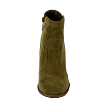 Breckelle's Womens Almond Toe Faux Suede Think Chunky Heel Cowboy Ankle Bootie