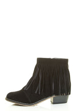 Breckelle's Womens Almond Toe Fringe Tassel Chunky Heel Cowboy Mid Calf Ankle Bootie