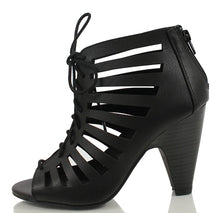 Delicious Women's Richelle Strappy Lace Up Chunky Heels Pumps