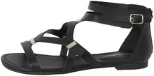 Breckelles Women's Ruby-61 Strappy Synthetic Flats Gladiator Back Zipper Sandals