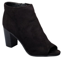 Breckelle's Women's Stacked Chunky Heel Peep Toe Bootie