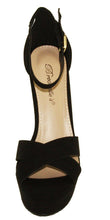 Breckelle's Women's Bella-43 Faux Suede Adjustable Ankle Strap Platform Block High Heels
