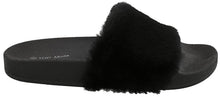 Top Moda Women's Faux Marabou Fur Slide Flip Flop Sandal