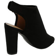 Top Moda Women's Perforated Cutout Laser Chunky Stacked Heel Ankle Bootie