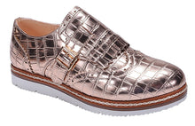 Nature Breeze Women's Wingtip Loafer Croc Embossed Flatform Oxford Shoe