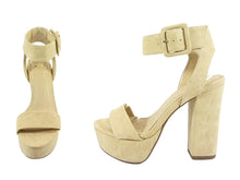 Delicious Women's Open Toe Thick Wide Strap Ankle Strap Block Heel Sandal