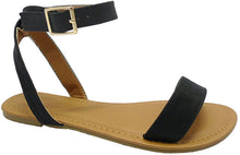Wild Diva Women's Strappy Ankle Wrap Flat Sandal