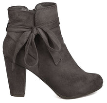 Breckelle's Women's Wrap Around Bow Chunky Stacked Wrapped Heel Ankle Bootie