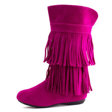 Kali Women's 2 Layer Fringe Faux Suede Boots (Adults)
