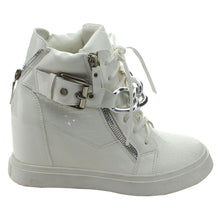 Nature Breeze Frontrunner-01 Women's High Top Lace-Up Zip Hidden Wedge Sneaker