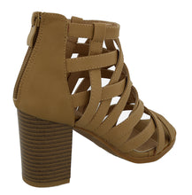 Top Moda Women's Laser Cutout Open Toe Chunky Stacked Heel Ankle Bootie