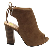 Chase & Chloe EC79 Women's Back Lace Up Cut Out High Block Heel Ankle Booties