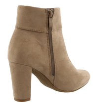 Top Moda Women's Cuffed Button Closed Toe Chunky Stacked Block Heel Ankle Bootie