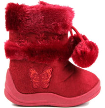 Kali Footwear Little Girl's Zello Glitter Pom Pom Boots