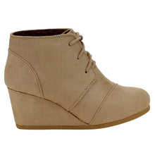 CITYCLASSIFIED REX-S Women's Comfort Lace Up Wedge Dress Ankle Booties