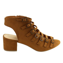 City Classified Women's Strappy Buckle Open Toe Chunky Stacked Heel Ankle Bootie