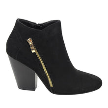 Nature Breeze FF47 Women's Metallic Zip Stacked Block Heel Ankle Booties