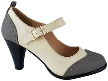 Chase & Chloe Dora-2 Women's Round Toe Two Tone Mary Jane Pumps