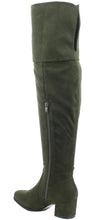 Refresh Footwear Women's Over The Knee Fold Down Block Heel Boot