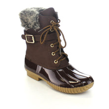 Nature Breeze Duck-01 Women's Chic Lace Up Buckled Duck Waterproof Snow Boots