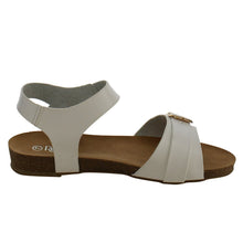 Refresh IE26 Women's Metallic Buckle Ankle Strap Flat Beach Sandal