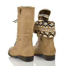 DBDK Elegant Womens Faux Leather Combat Boot