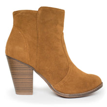 Breckelle's Womens Almond Toe Faux Suede Think Chunky Heel Cowboy Ankle Bootie