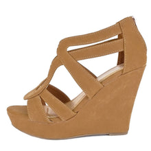 Women's Strappy Open Toe Platform Wedge