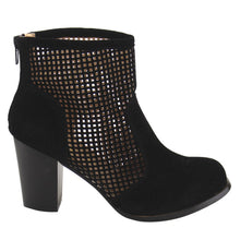 Chase & Chloe EC48 Women's Laser Cut Out Back Zipper Mid Stacked Ankle Booties