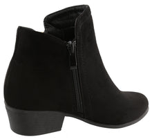 Top Moda Women's Closed Round Toe Zipper Chunky Stacked Block Heel Ankle Bootie