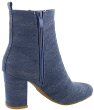 Top Moda Women's Exposed Zipper Block Heel Round Toe Ankle Bootie