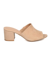 Women Faux Suede Chunky Heel Mule - Casual, Everyday, Dressy - Peep Toe Pump - GC40 By Wild Diva