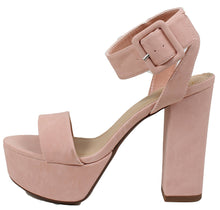 Delicious Women's Open Toe Thick Wide Strap Ankle Strap Block Heel Sandal