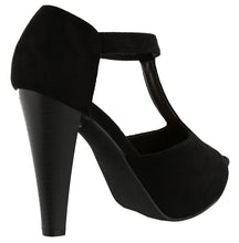 Top Moda Women's Peep Toe T-Strap Buckle Platform High Heel Sandal