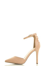 Breckelles Womens Pointy Closed Toe Ankle Strap Lace Up High Heel Pump Sandal