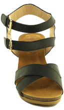 Refresh Footwear Women's Double Buckle Strappy Crisscross Wedge Sandal