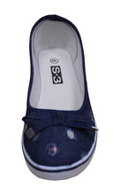 S-3 Women's Rhinestone Denim Slip On Low Wedge Ballet Fashion Sneaker