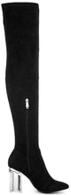 Cape Robbin Fay-2 Over The Knee Stretch Glass Heel Thigh High Boots