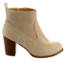 Chase & Chloe Emery-2 Women's Classic Side Zipper Mid Stacked Chunky Ankle Booties