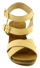 Refresh Footwear Women's Double Buckle Strappy Crisscross Wedge Sandal