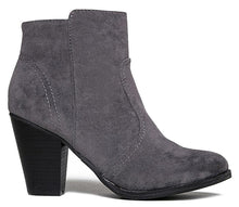 Breckelle's Womens Almond Toe Faux Suede Think Chunky Heel Cowboy Ankle Bootie