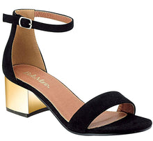 Bella Marie Women's Strappy Metallic Block Heel Sandal