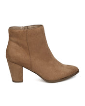 Breckelles GA93 Women Faux Suede Pointy Toe Chunky Heel Bootie