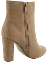 Top Moda Women's Floral Embroidered Chunky Stacked Block Heel Ankle Bootie